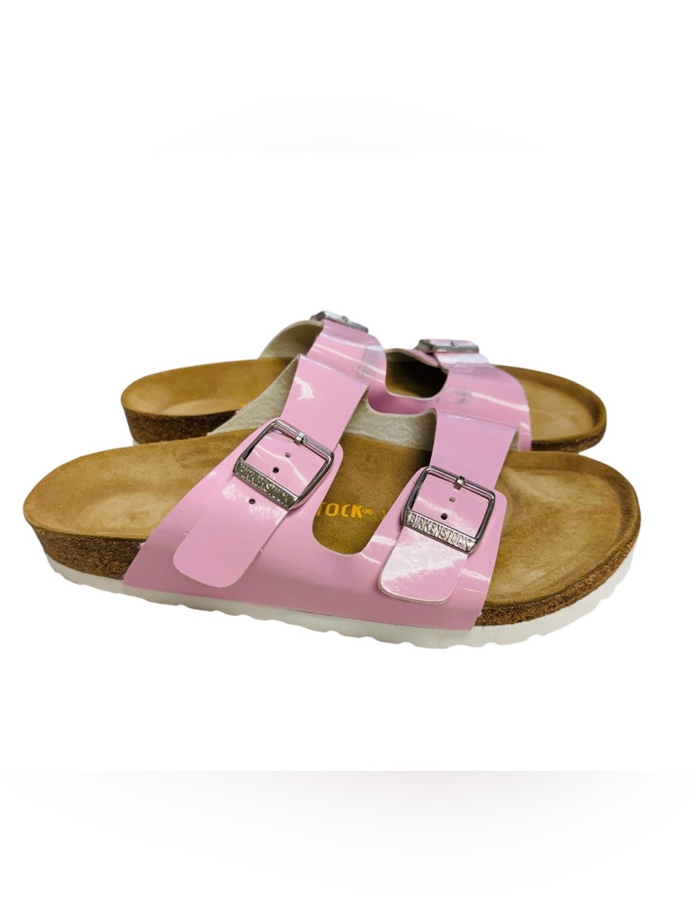 Birkenstock Arizona Birko-Flor Patent Candy Pink Sandals Women’s Sz.7